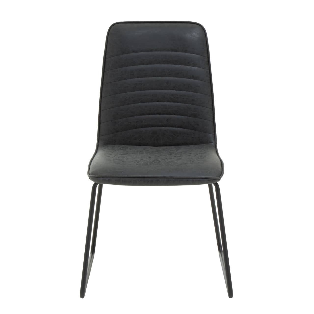 New Foundry Black Leather Effect Chair