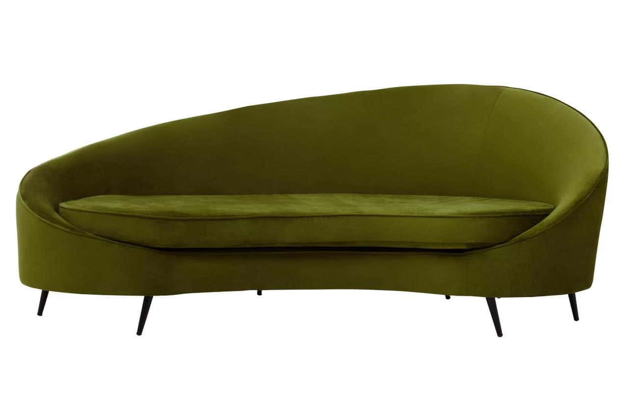 Hasina Three Seat Olive Velvet Sofa