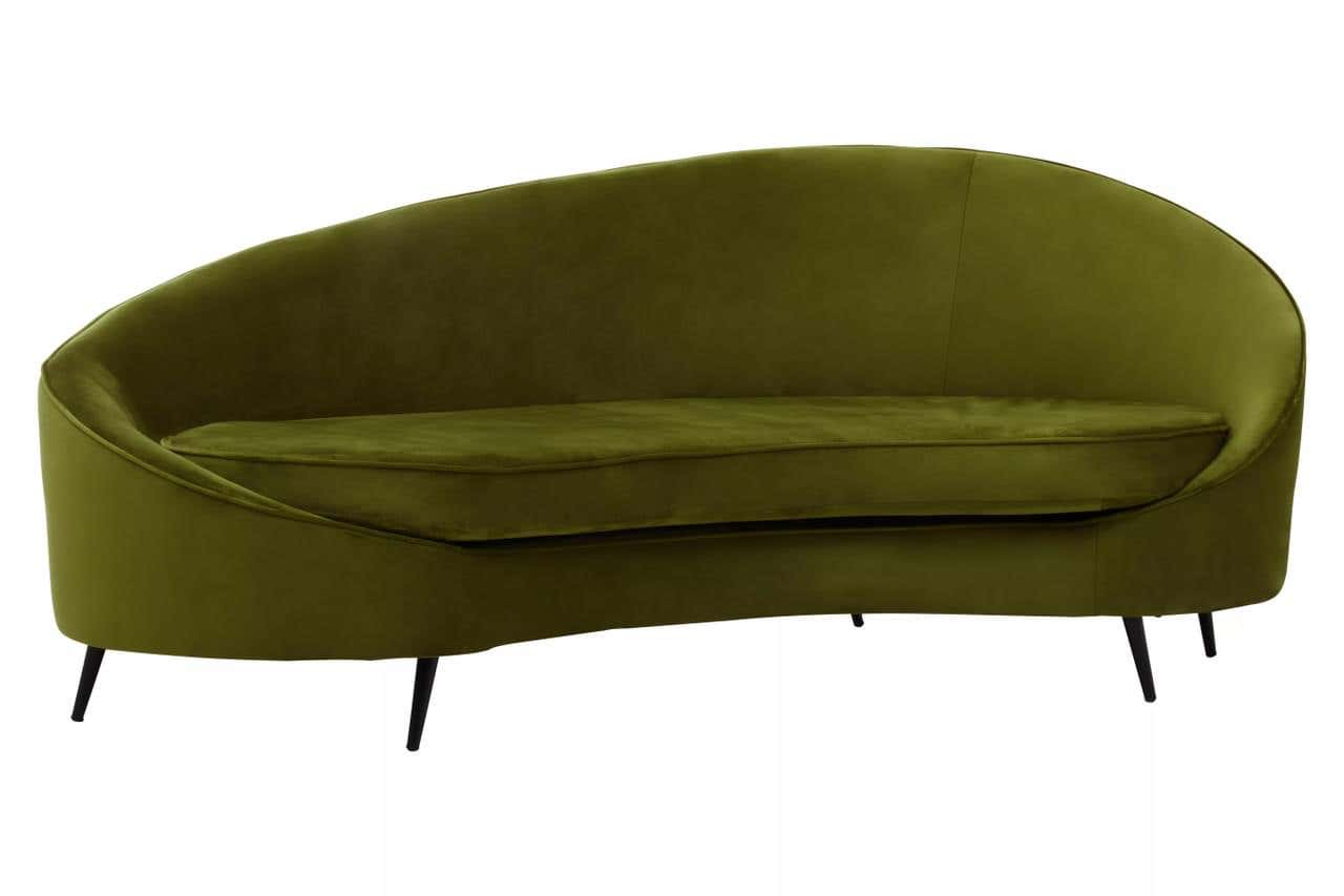 Hasina Three Seat Olive Velvet Sofa