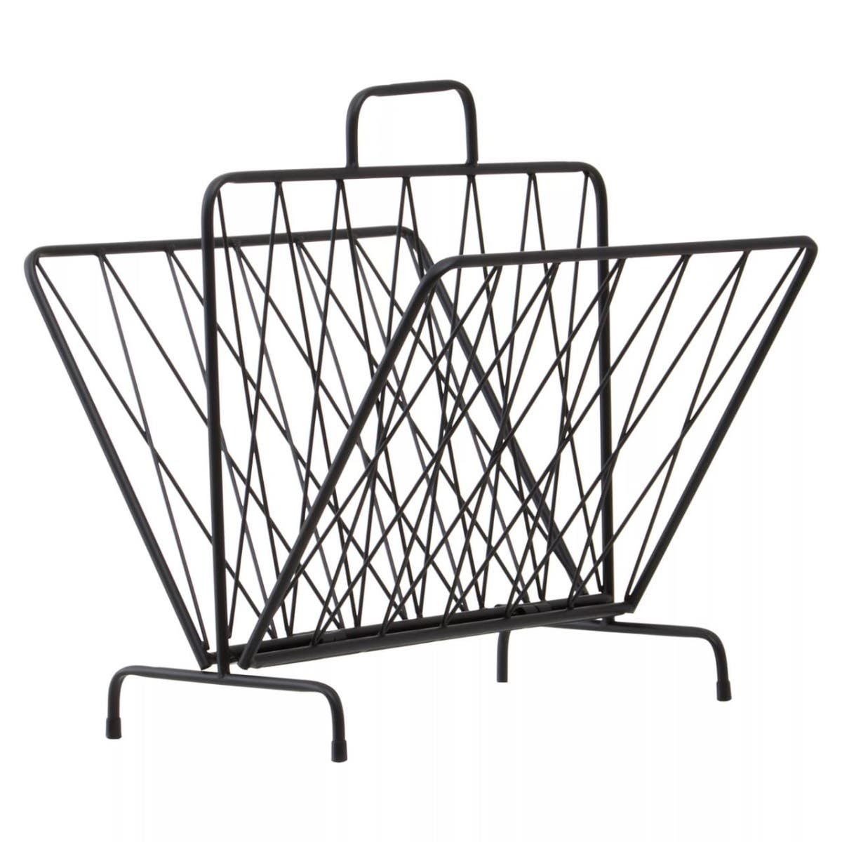 Avento Black Two Pocket Magazine Rack