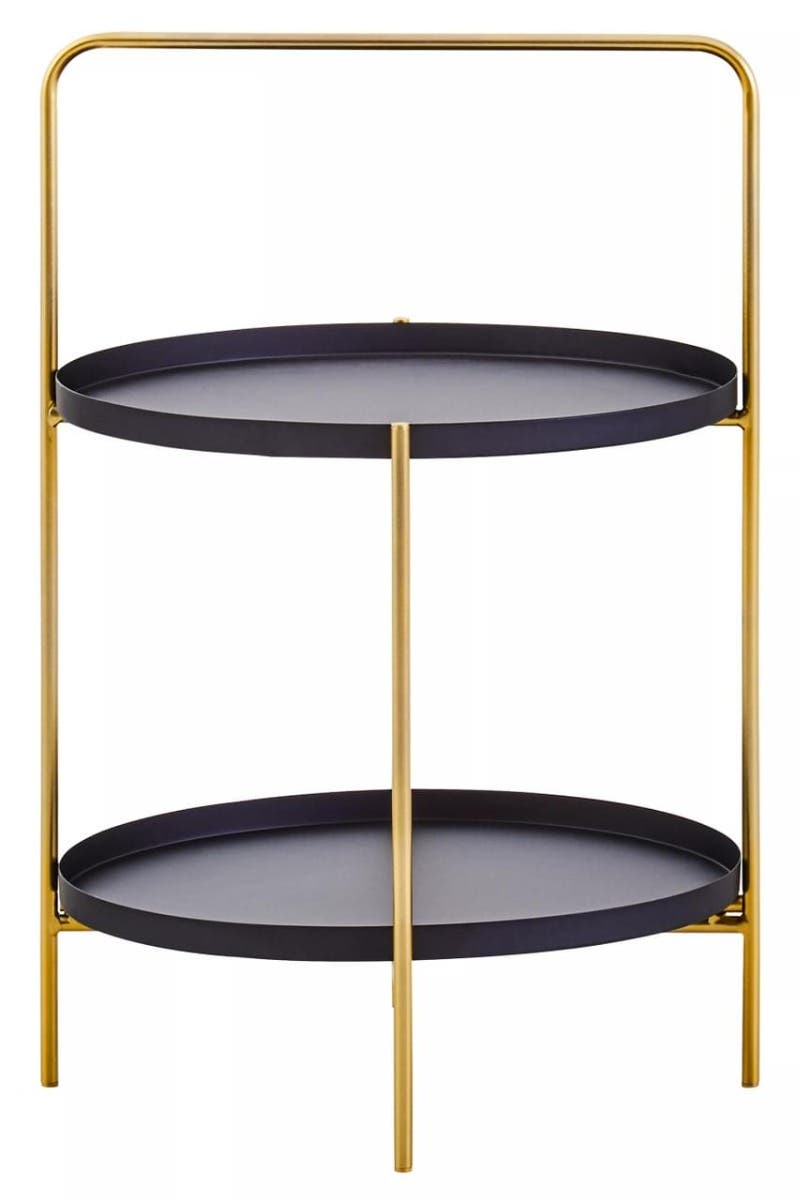 Trosa Two Tier Black and Gold Side Table