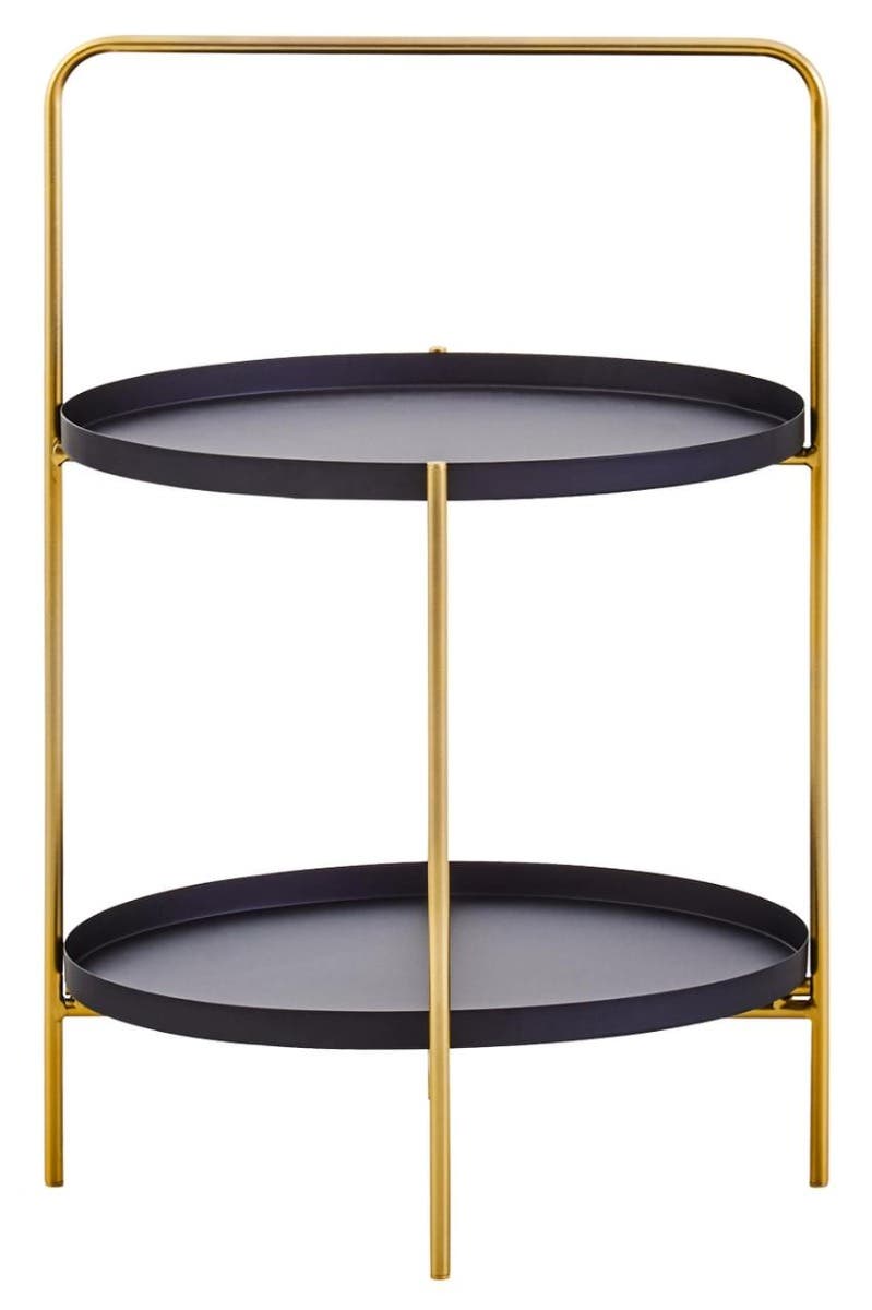 Trosa Two Tier Black and Gold Side Table