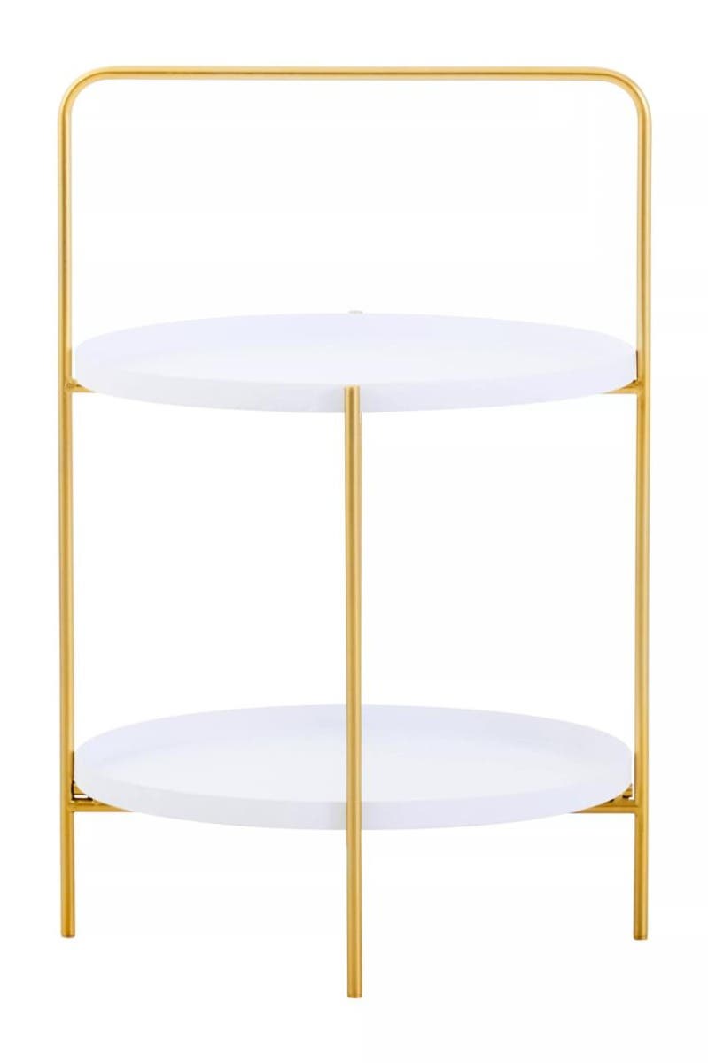 Trosa Two Tier White and Gold Side Table