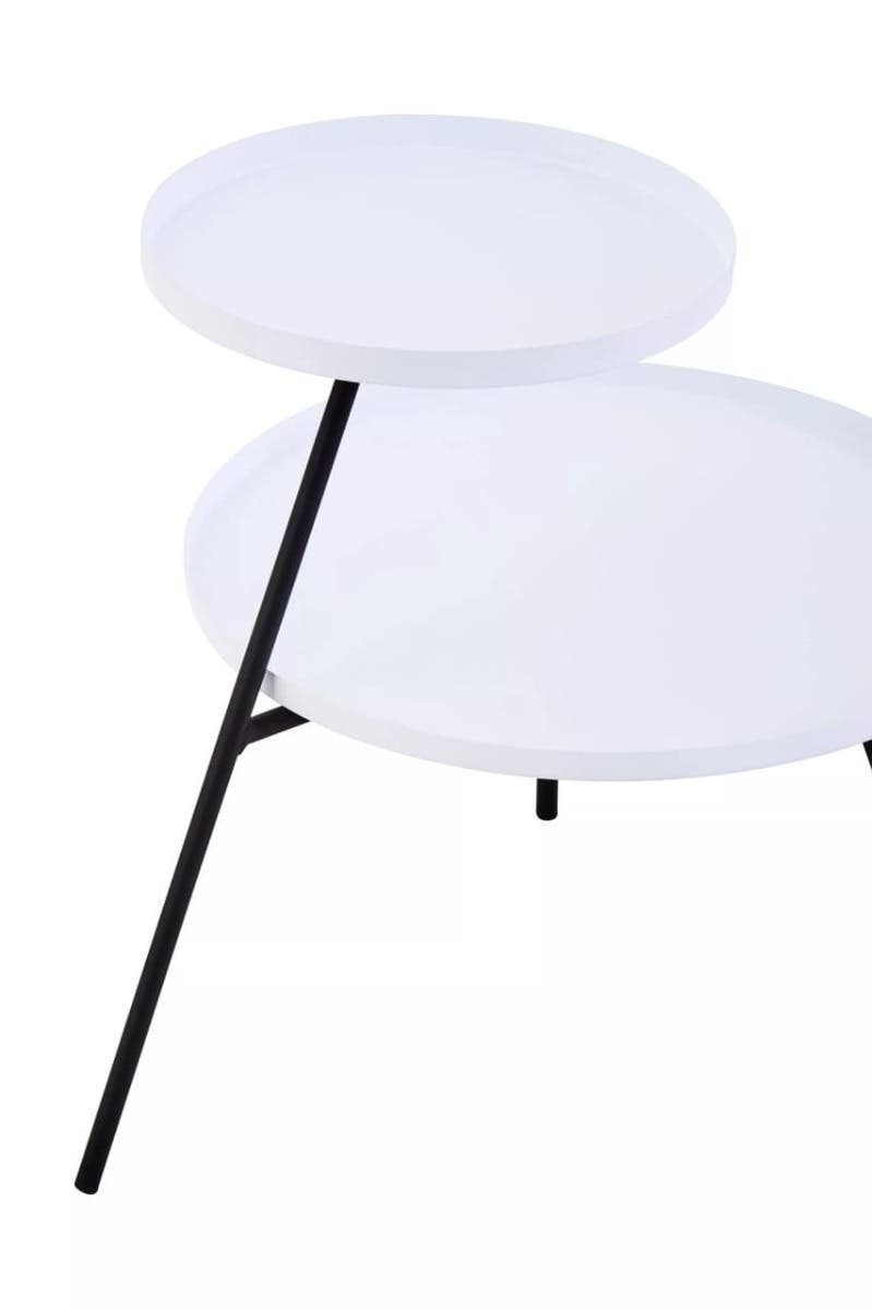 Trosa Two Shelf White and Black Side Table