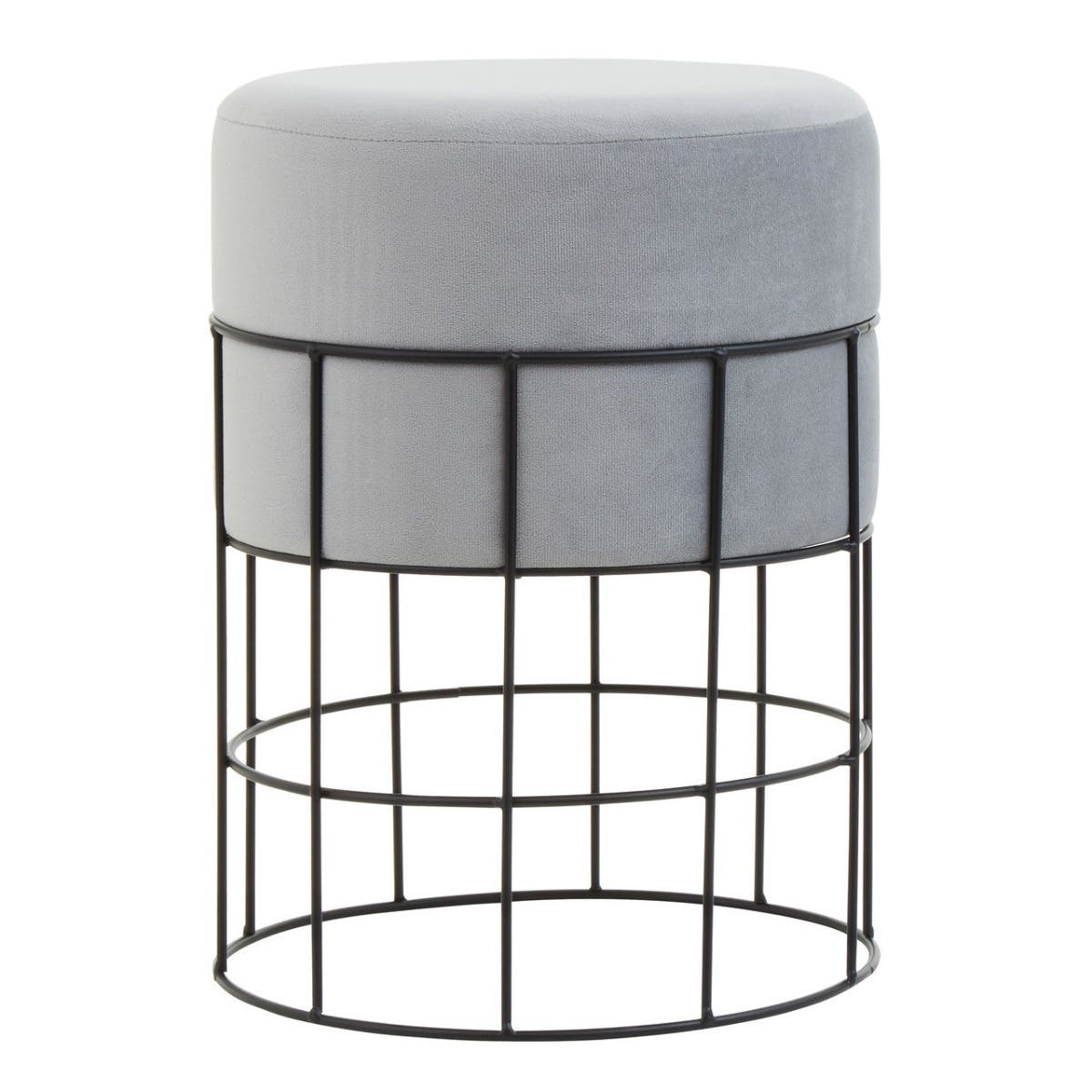 Hayes Velvet Cage Frame Stool