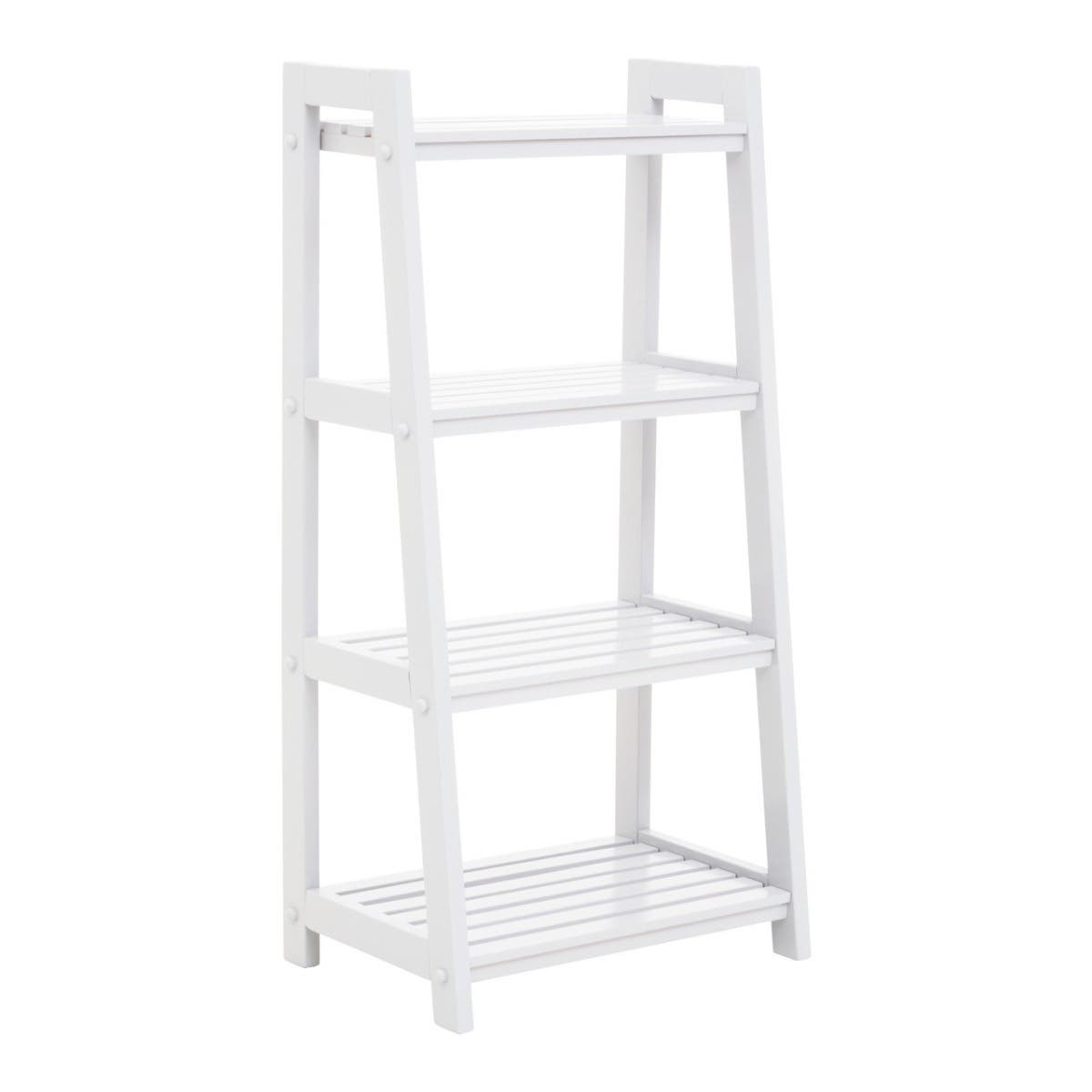 Chester Wood Four Tier White Shelf Unit