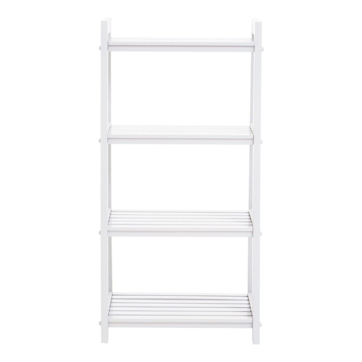 Chester Wood Four Tier White Shelf Unit