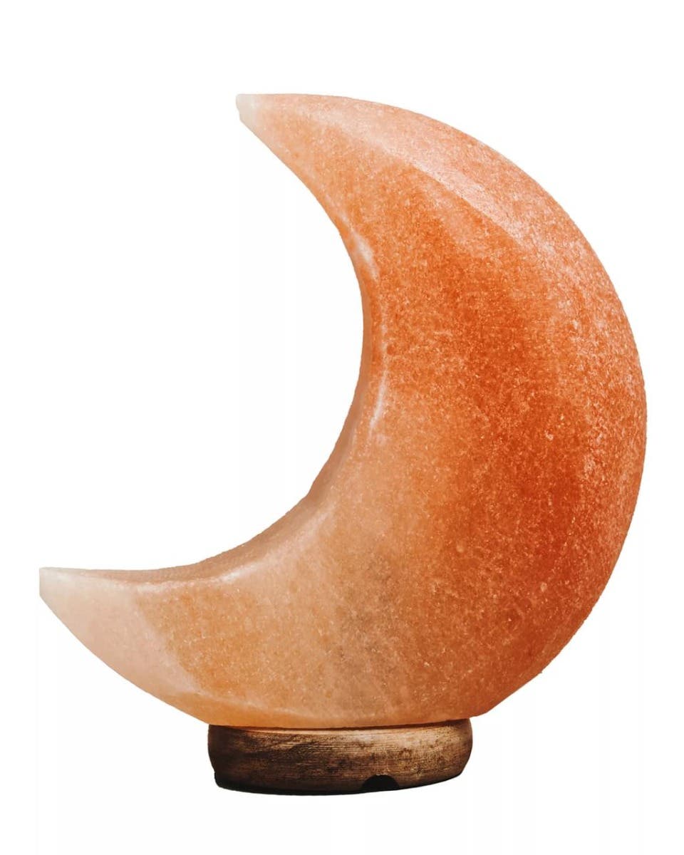 Nepal Crescent Moon Pink Natural Salt Lamp