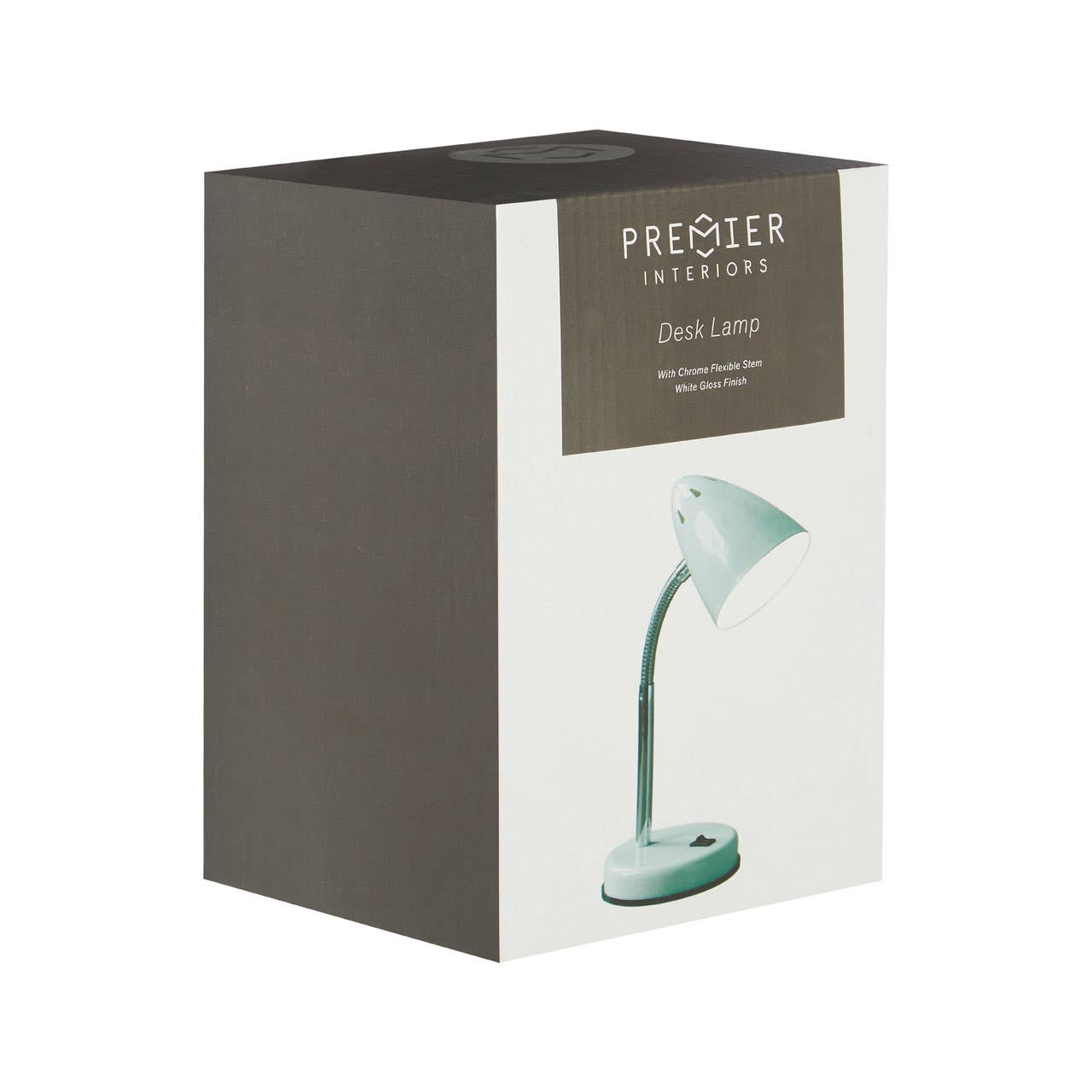 Flexi White Metal And Chrome Desk Lamp With Eu Plug