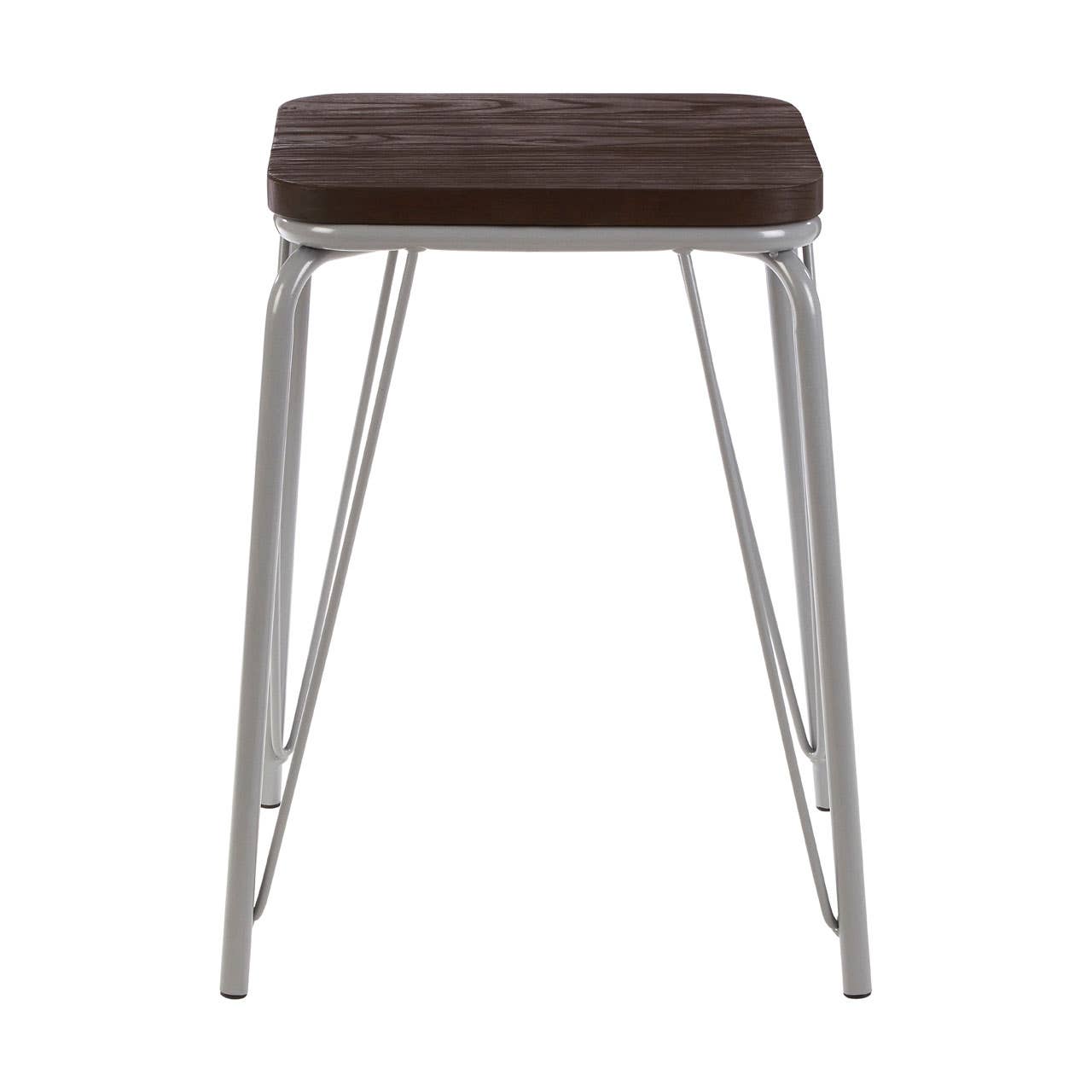 District Grey Metal / Elm Small Wood Stool