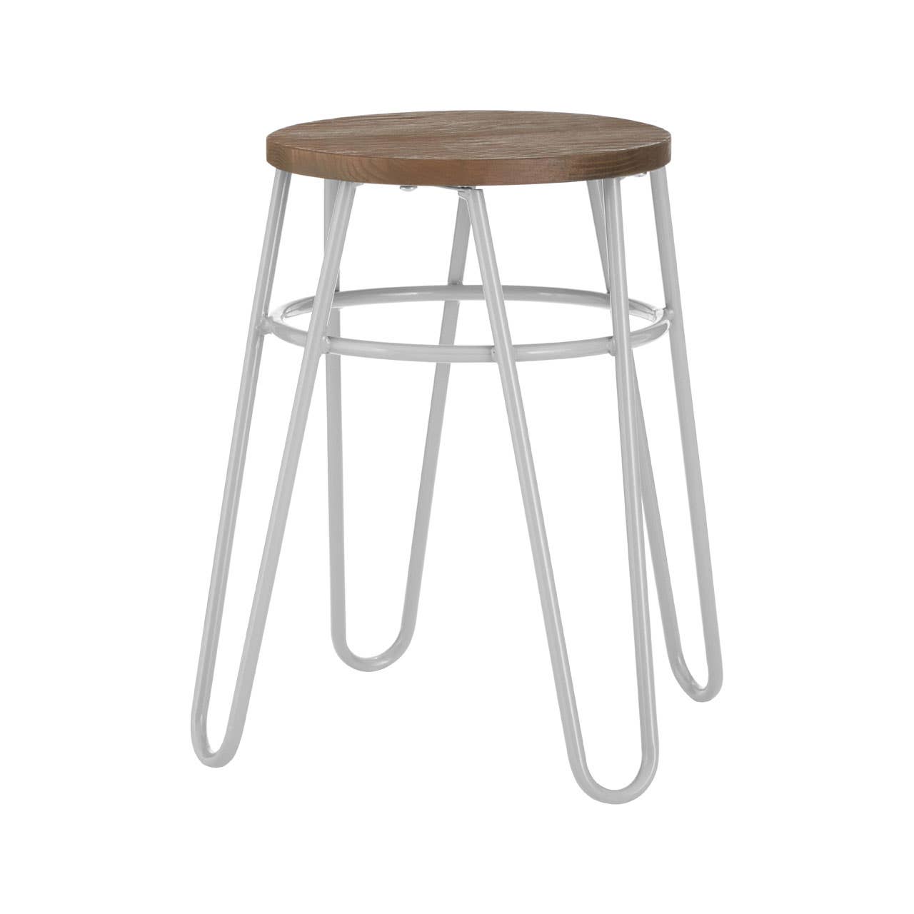 District Grey Metal Hairpin Stool