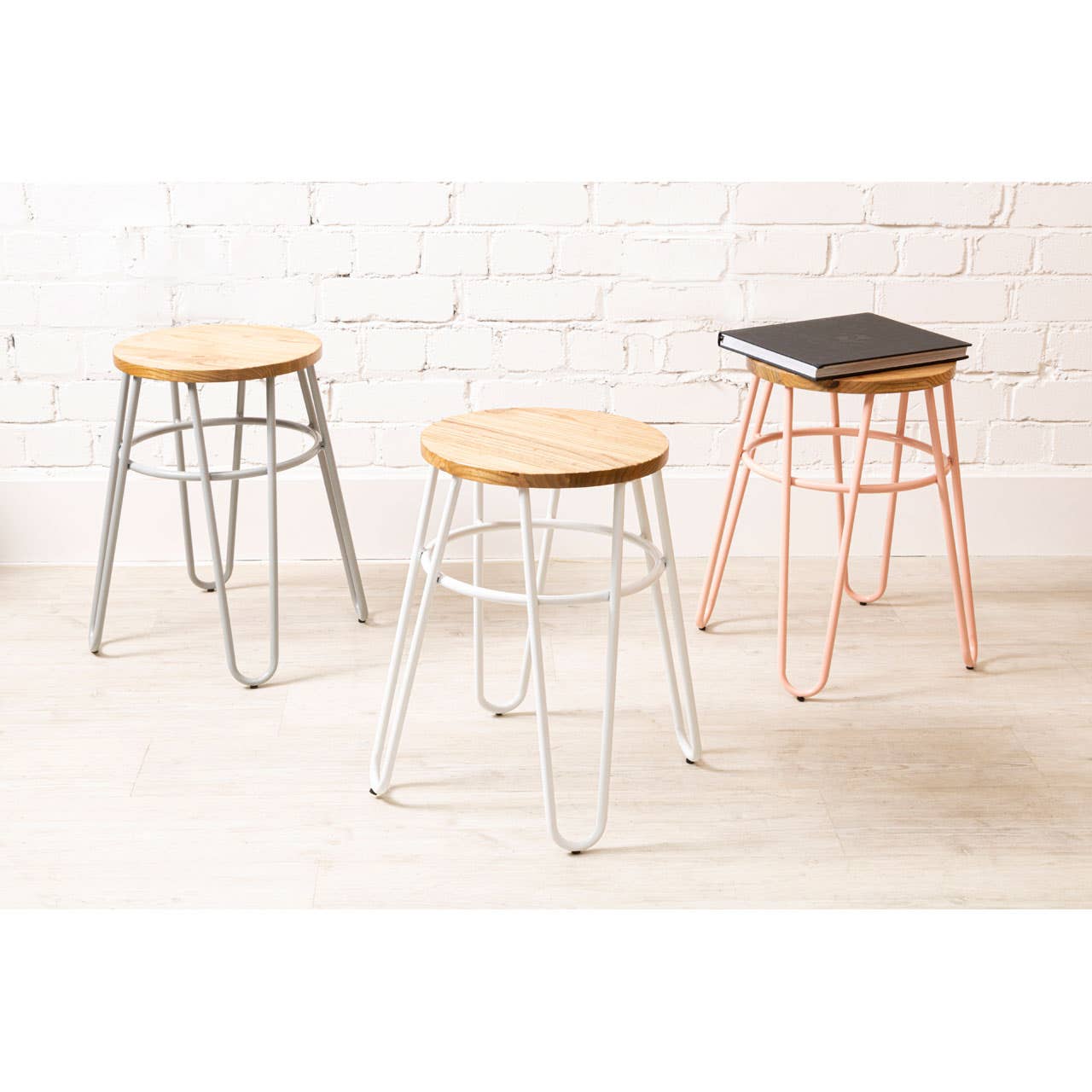 District Grey Metal Hairpin Stool