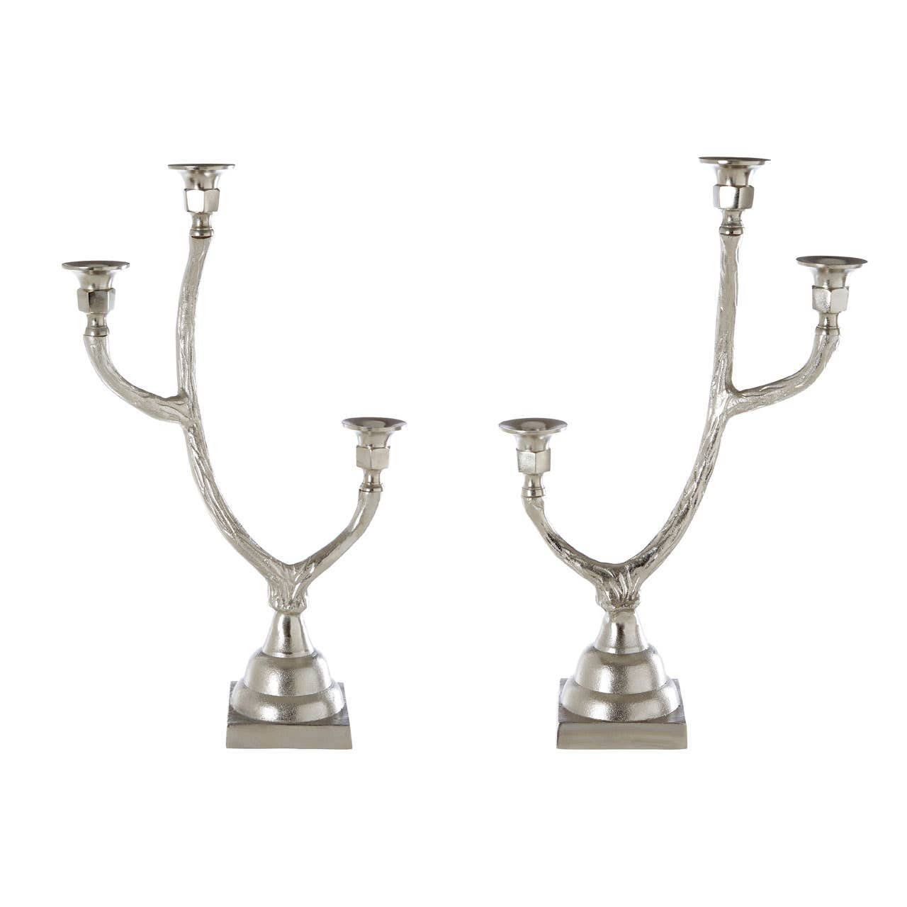 Set Of 2 Antler Candle Holders