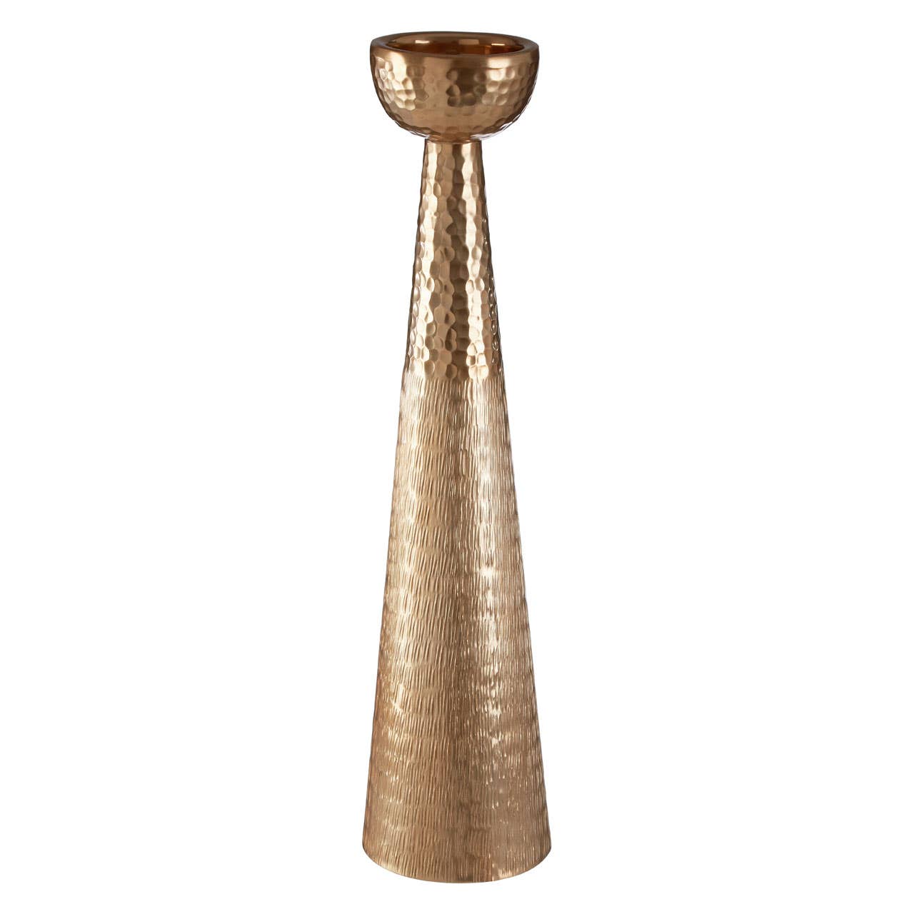 Solis Gold Finish Pillar Candle Holder