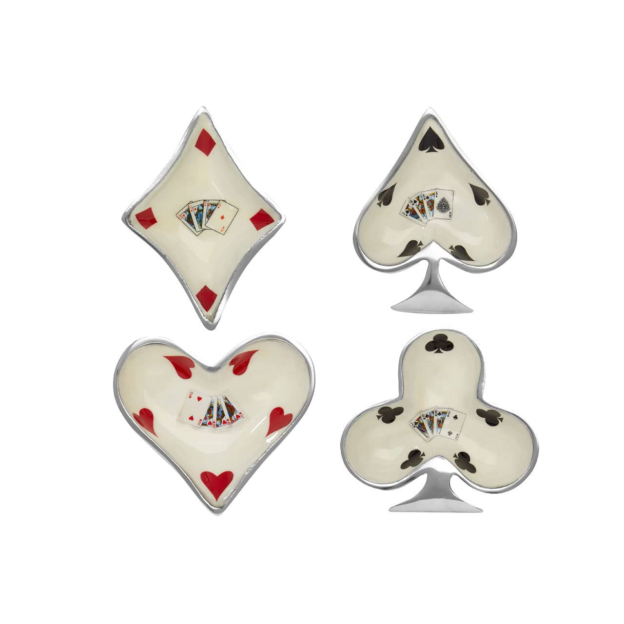 Set Of 4 Playing Cards Design Bowls