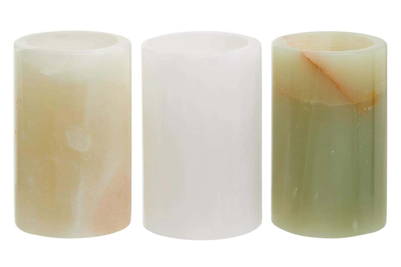 Oleena Set Of Three Onyx Tealight Holders