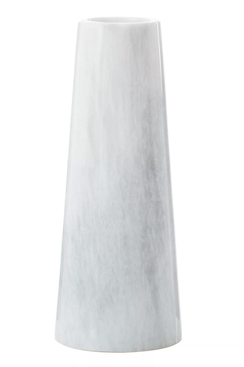 Salmo White Marble Tapered Vase