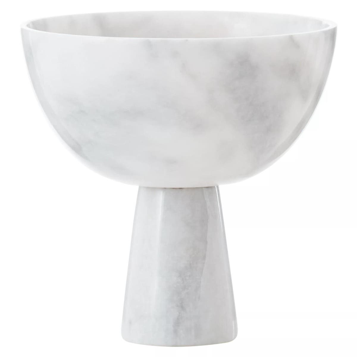 Salmo Large White Marble Pedestal Bowl