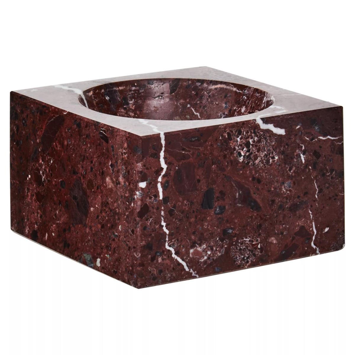 Salmo Square Red Marble Bowl