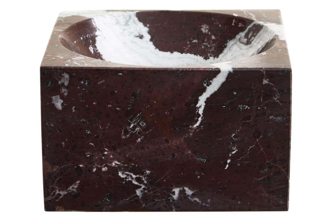 Salmo Square Red Marble Bowl