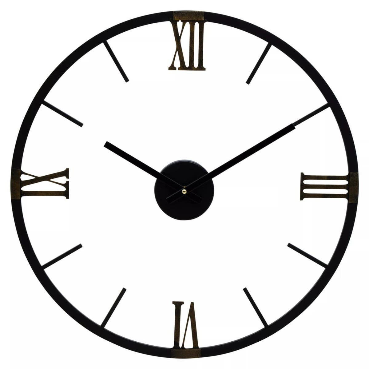 Kent Round Black Metal Wall Clock