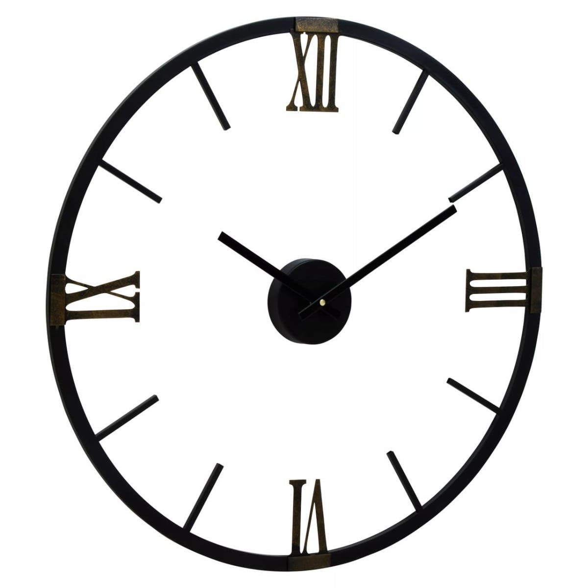 Kent Round Black Metal Wall Clock