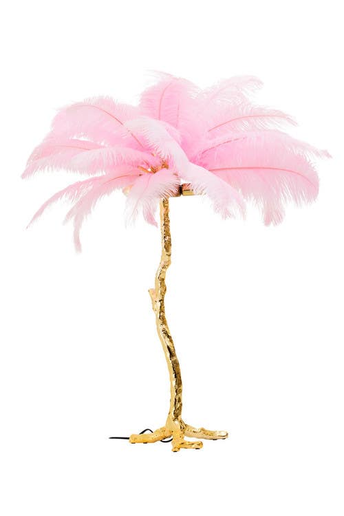 Zendaya Pink Ostrich Feather Table Lamp