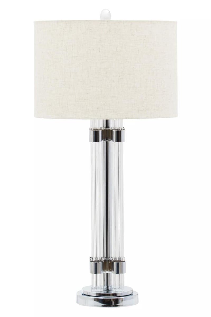 Eman Matte Silver and Ivory Table Lamp