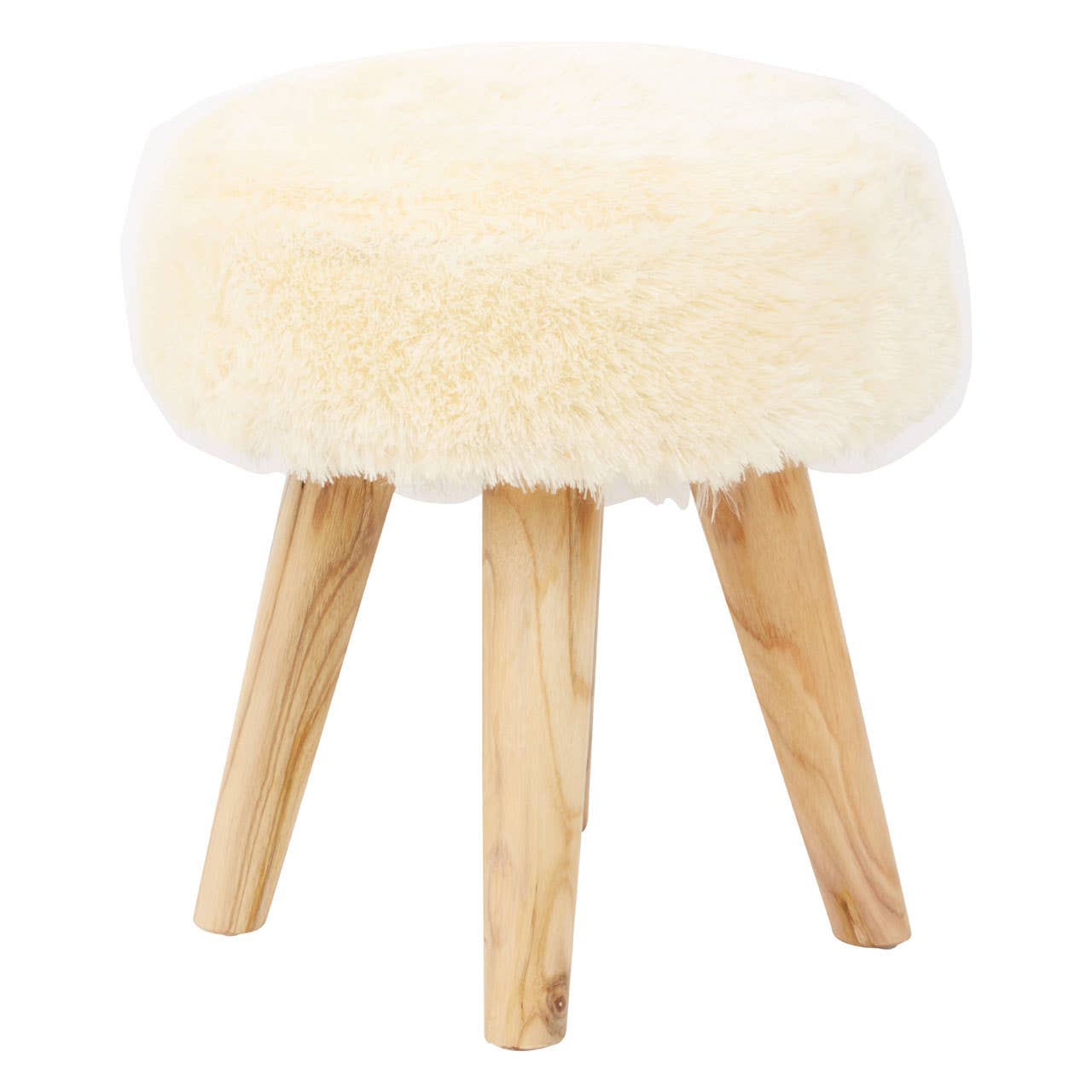 Kendari White Round Stool