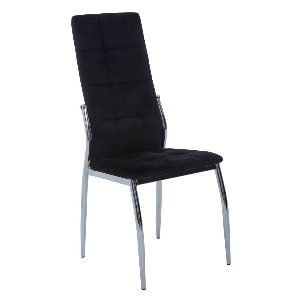 Tamzin Black Velvet High Back Dining Chair
