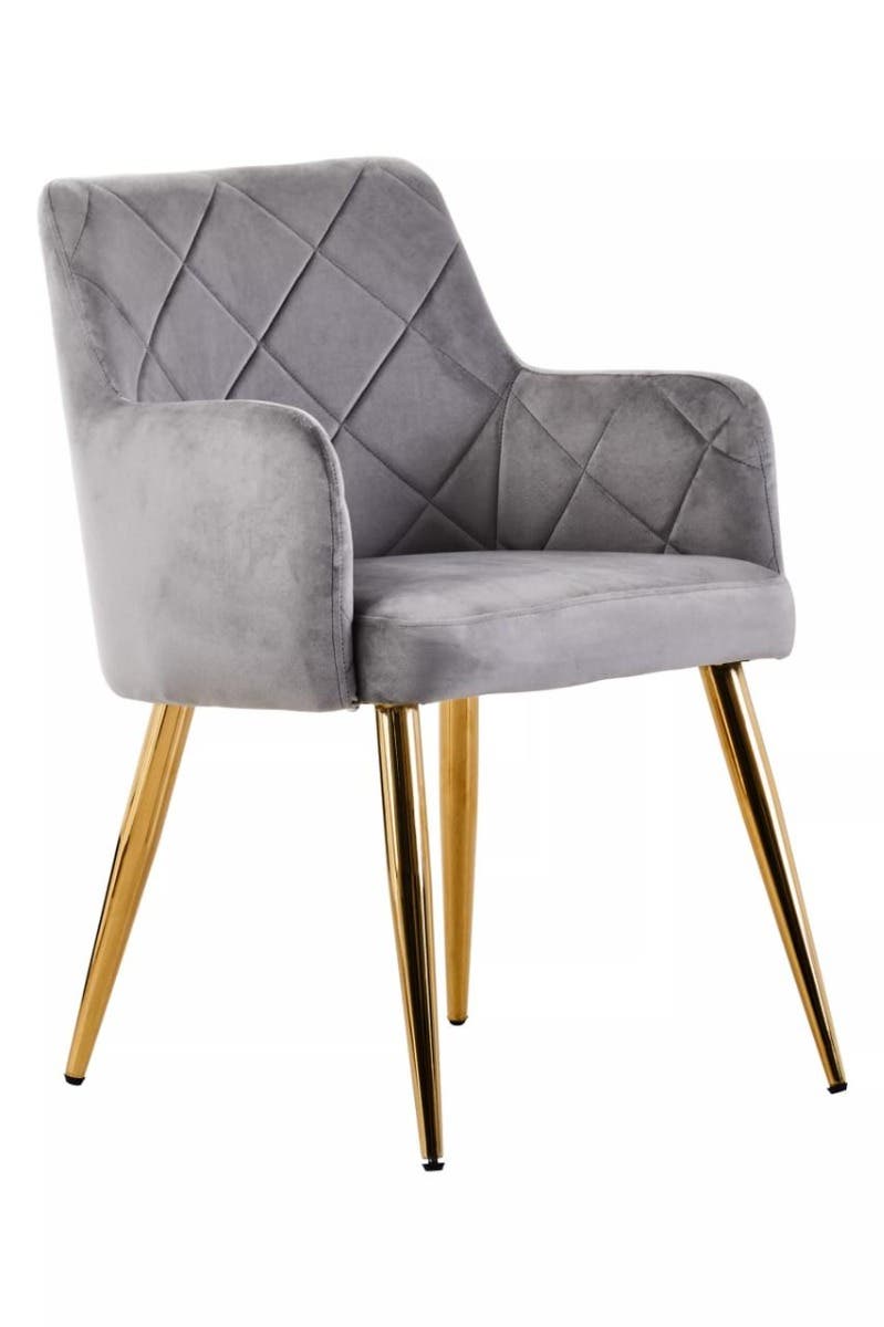 Tamzin Mink Velvet Angular Dining Chair