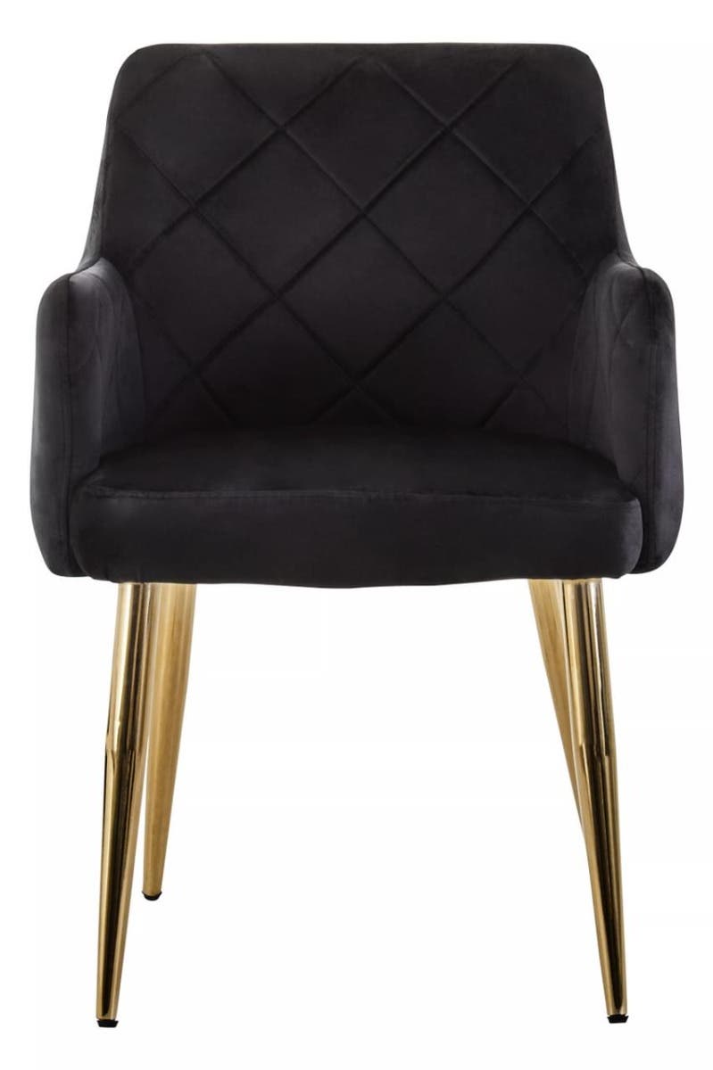 Tamzin Black Velvet Angular Dining Chair