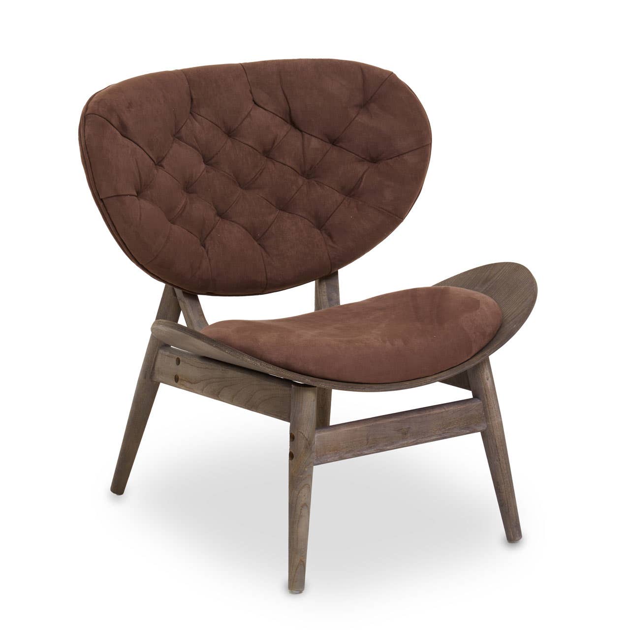 Vinsi Brown Velvet Chair With Button Detail