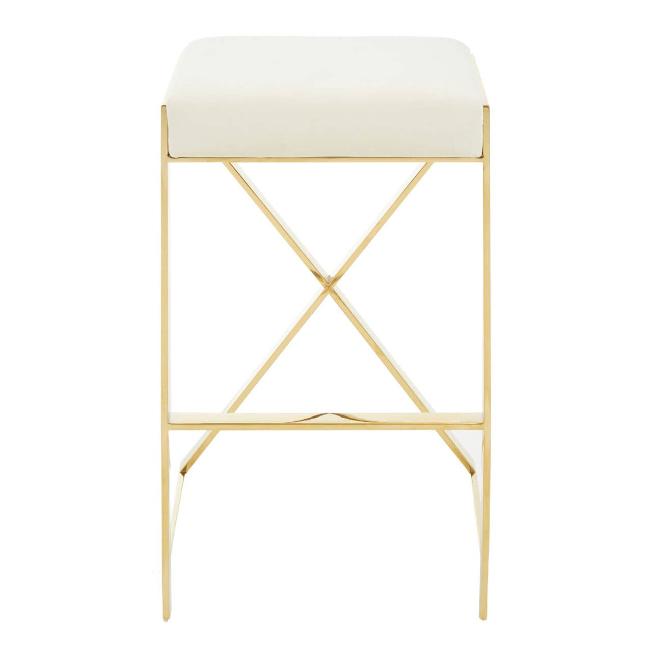 Azalea Ivory And Gold Finish Bar Stool