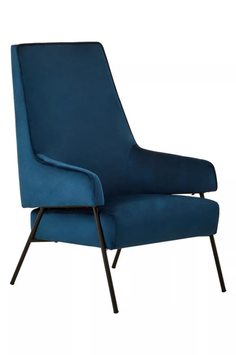 Henia Blue Velvet Chair