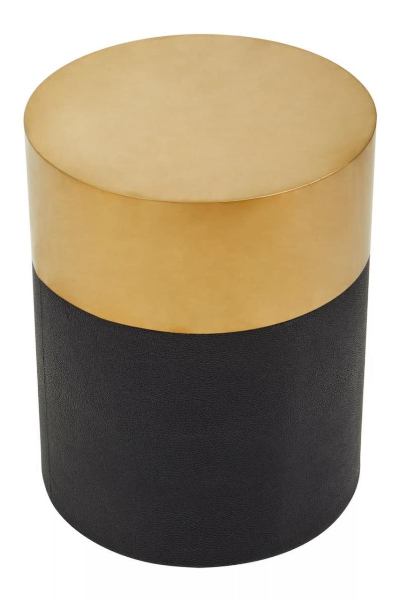 Cardoba Round Black Shagreen Stool