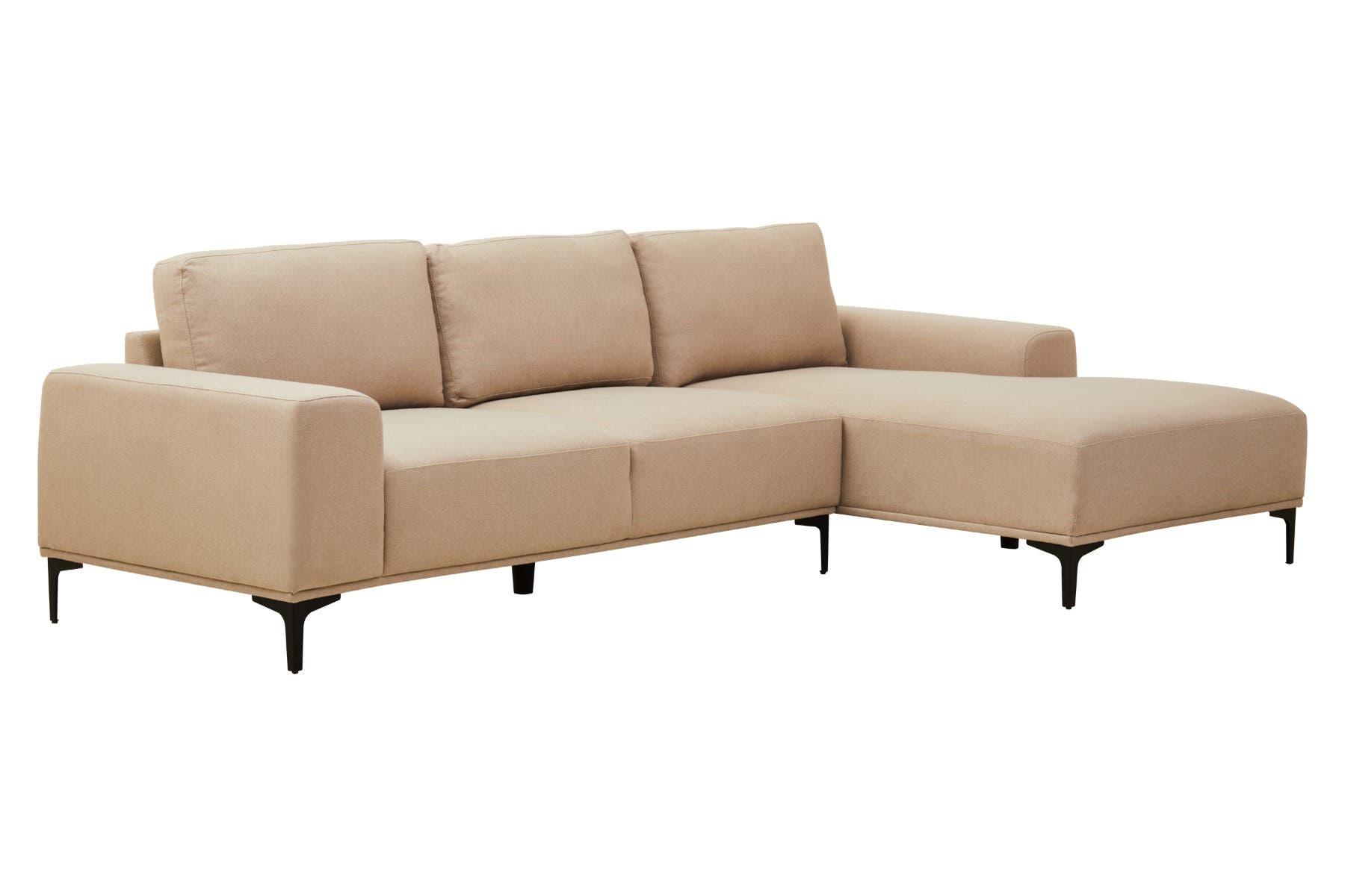 Toulon 3 Seat Natural Fabric Left Chaise Sofa