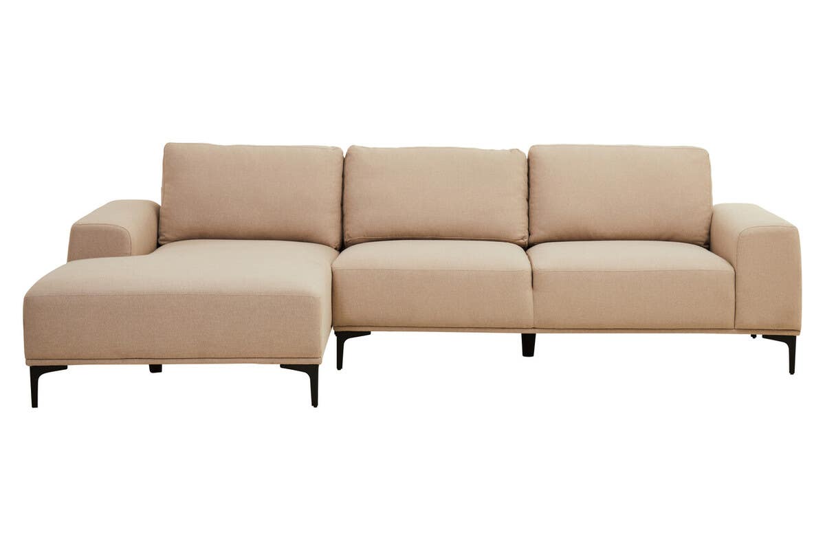 Toulon 3 Seat Natural Fabric Right Chaise Sofa