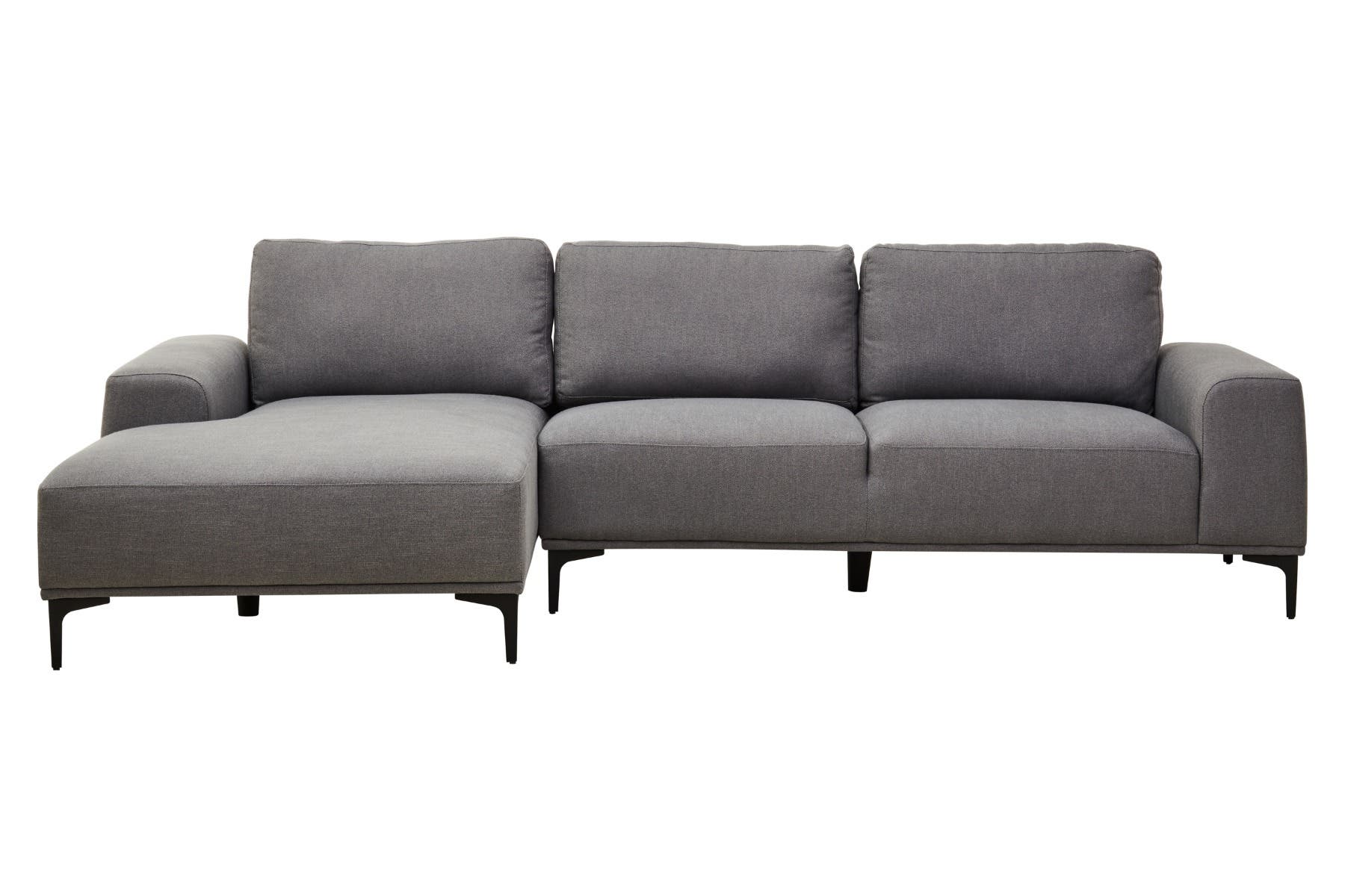 Toulon 3 Seat Grey Fabric Right Chaise Sofa