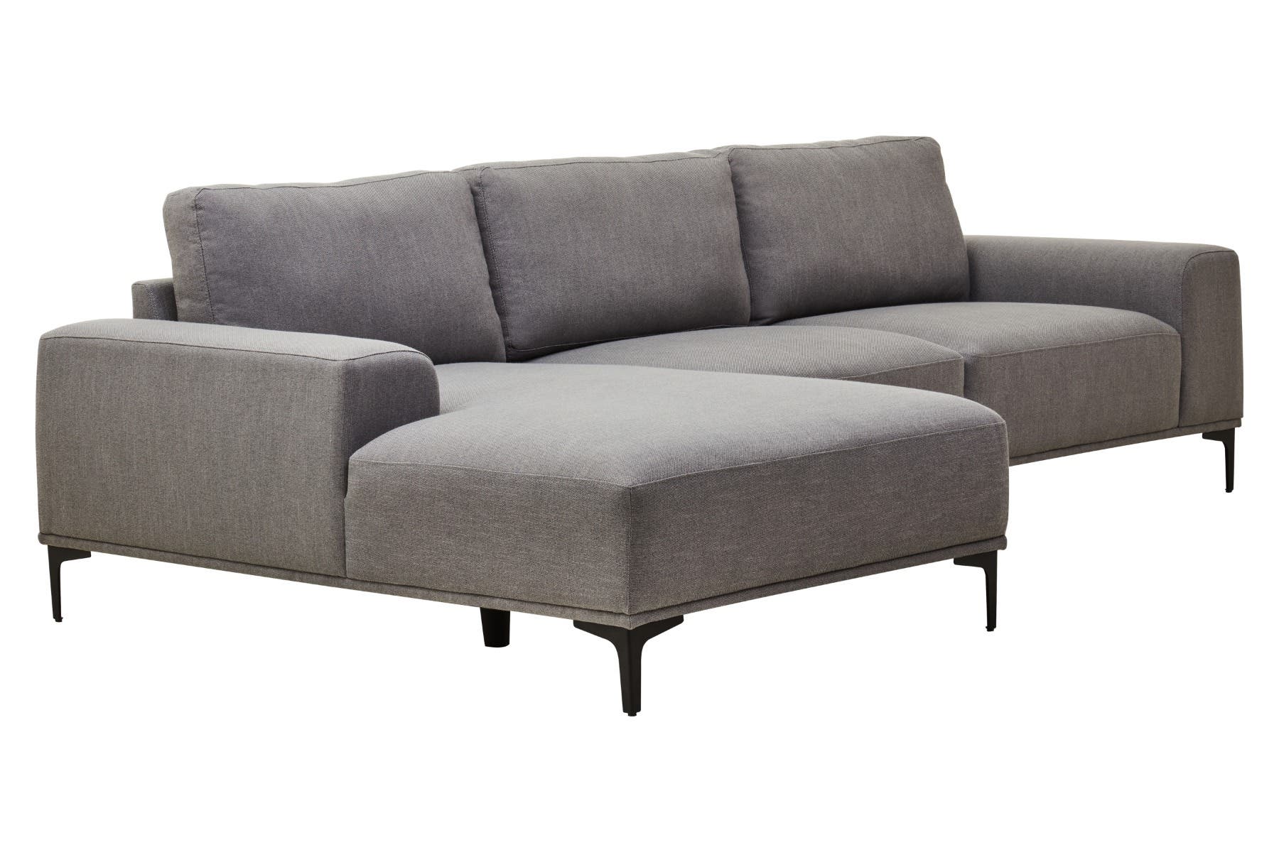 Toulon 3 Seat Grey Fabric Right Chaise Sofa