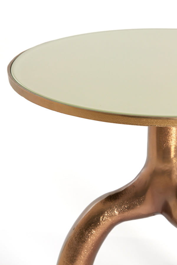 Side Table Ø50.5x45.5 cm Mello Shiny Brw Bronze+Glass Taupe