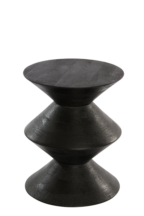 Side Table Ø40x50 cm Larus Mango Wood Matt Black