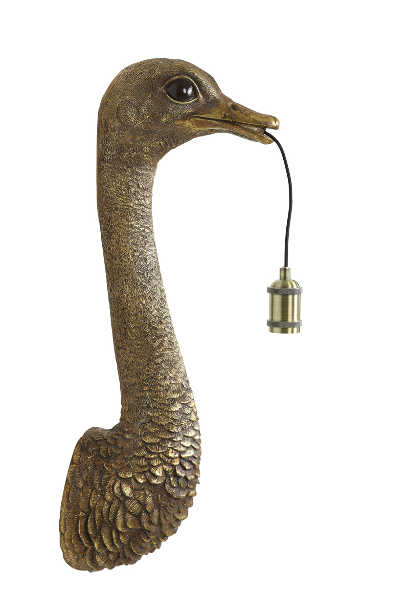 Wall Lamp 25x19x72 cm Ostrich Antique Bronze