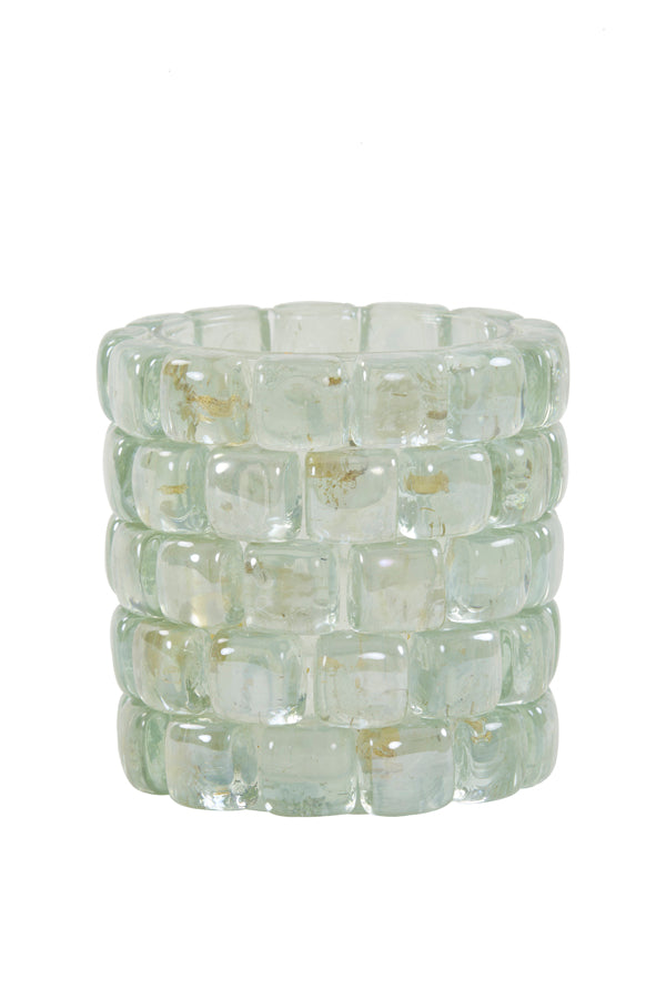 Tealight Ø12.5x12.5 cm Mosaic Light Blue