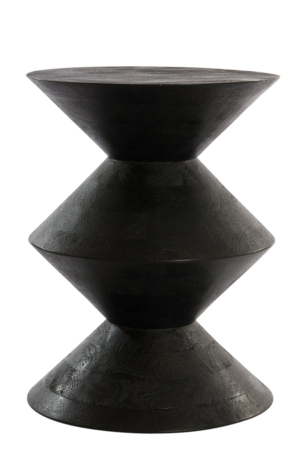 Side Table Ø45x60 cm Larus Mango Wood Matt Black