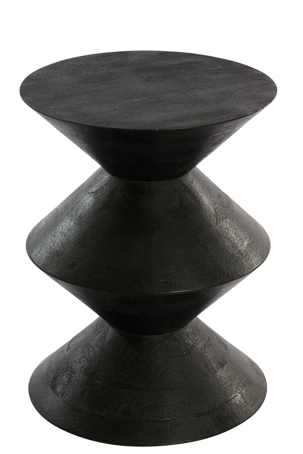 Side Table Ø45x60 cm Larus Mango Wood Matt Black