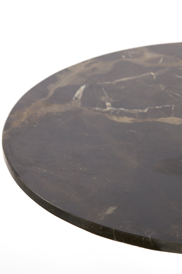 Side Table Ø48x53 cm Pazo Dark Brown Marble+Dark Brown