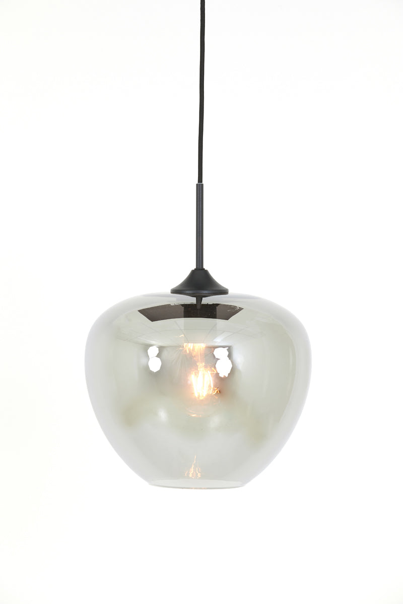 Hanging Lamp Ø30x25 cm Mayson Smoked Glass+Matt Black