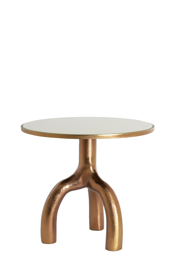 Side Table Ø50.5x45.5 cm Mello Shiny Brw Bronze+Glass Taupe