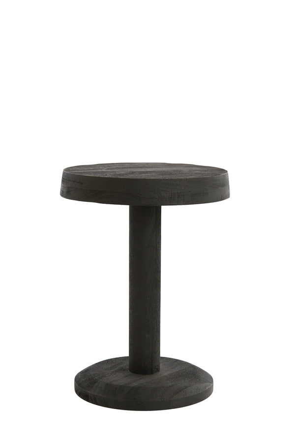 Side Table Ø35x46 cm Nalagu Mango Wood Matt Black